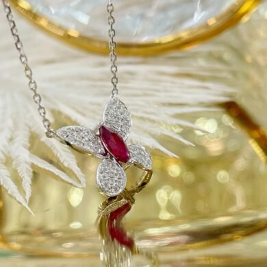 Ruby Pendant 0.31 Cts in 18k Gold Jewelry - Image 2