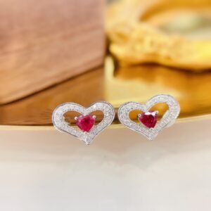 Ruby Earring 0.40 Cts in 18k Gold Jewelry