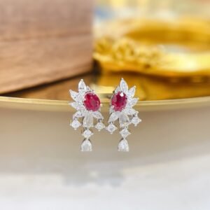 Ruby Earring 0.56 Cts in 18k Gold Jewelry