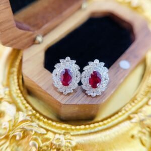 Ruby Earring 1.16 Cts in 18k Gold Jewelry