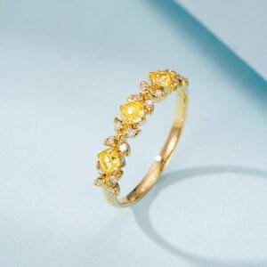 Diamond Ring 0.39 Cts in 18k Gold Jewelry