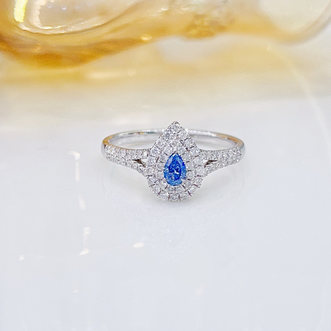 Diamond Ring 0.16 Cts in 18k Gold Jewelry