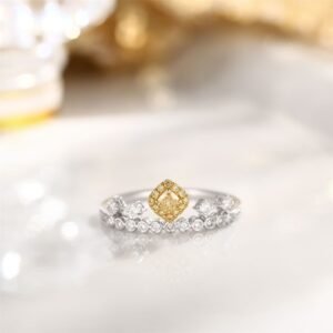 Diamond Ring 0.11 Cts in 18k Gold Jewelry