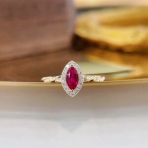 Ruby Ring 0.26 Cts in 18k Gold Jewelry