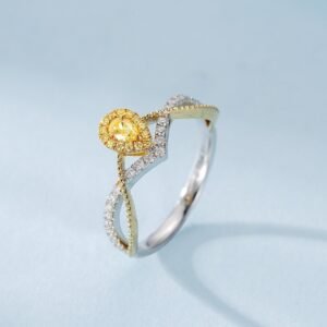 Diamond Ring 0.14 Cts in 18k Gold Jewelry