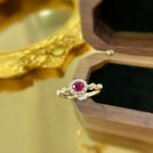 Ruby Ring 0.32 Cts in 18k Gold Jewelry