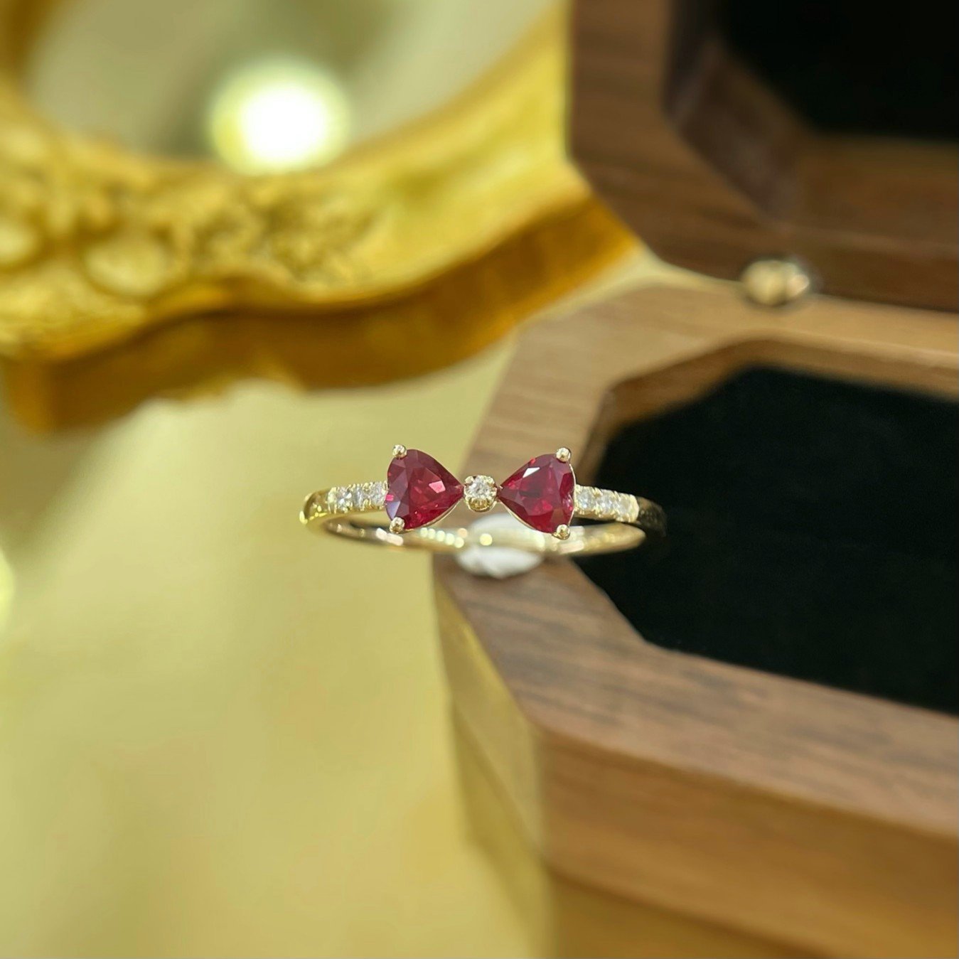 Ruby Ring 0.43 Cts in 18k Gold Jewelry