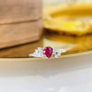 Ruby Ring 0.34 Cts in 18k Gold Jewelry