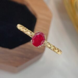 Ruby Ring 0.45 Cts in 18k Gold Jewelry