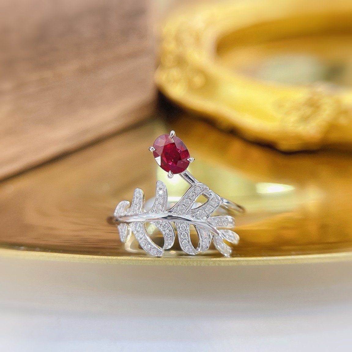 Ruby Ring 0.34 Cts in 18k Gold Jewelry