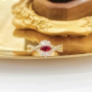 Ruby Ring 0.23 Cts in 18k Gold Jewelry
