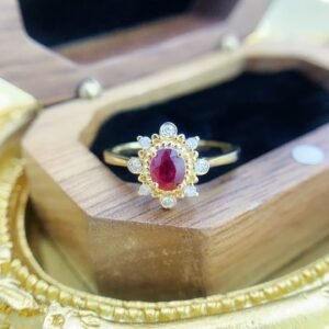 Ruby Ring 0.40 Cts in 18k Gold Jewelry