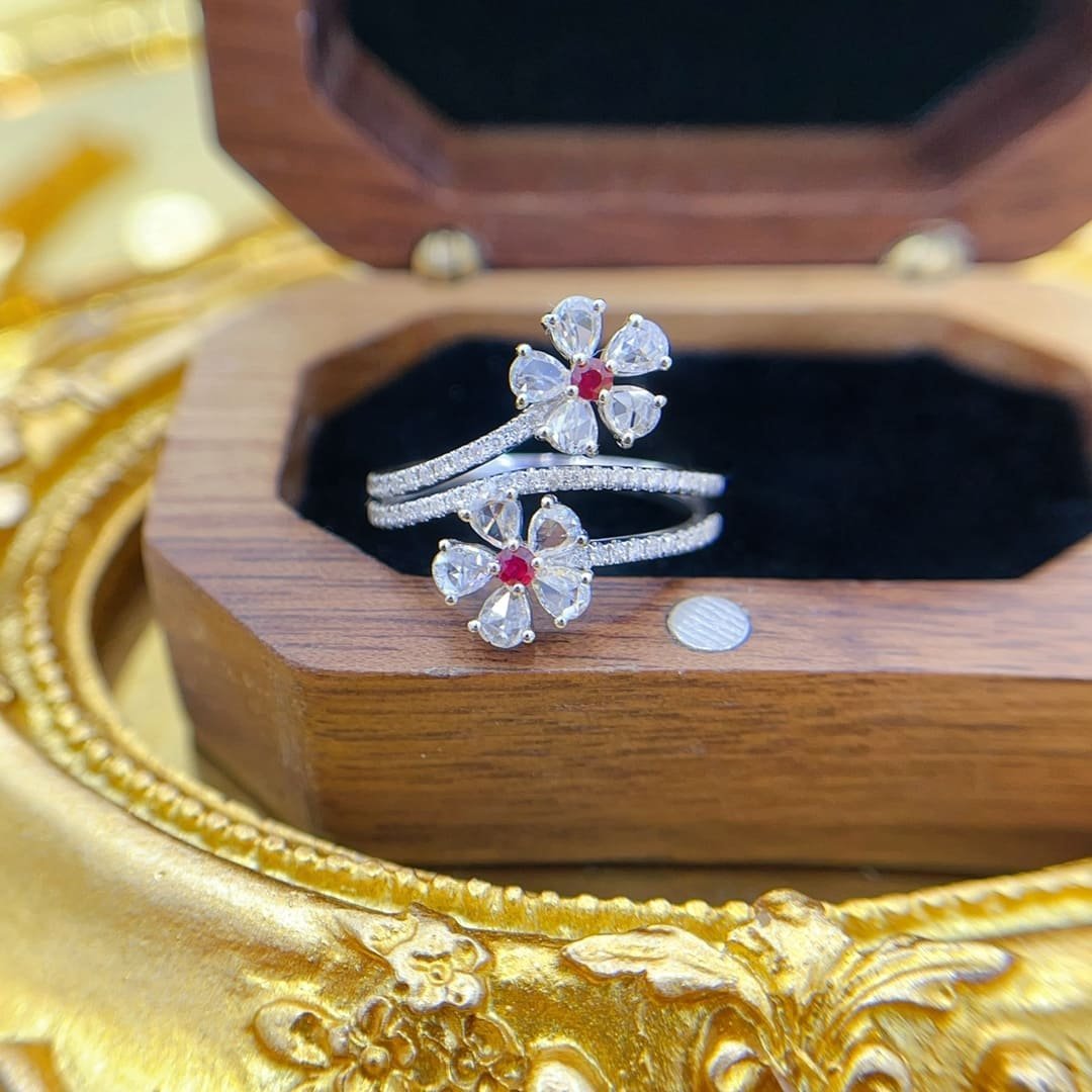 Ruby Ring 0.08 Cts in 18k Gold Jewelry