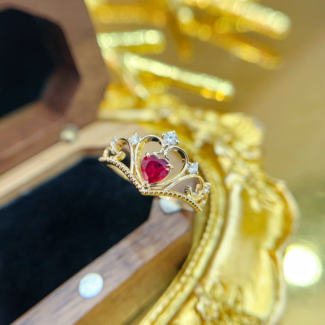 Ruby Ring 0.45 Cts in 18k Gold Jewelry
