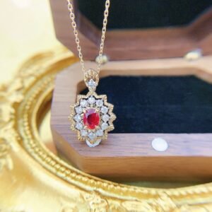 Ruby Pendant 0.55 Cts in 18k Gold Jewelry