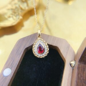 Ruby Pendant 0.58 Cts in 18k Gold Jewelry
