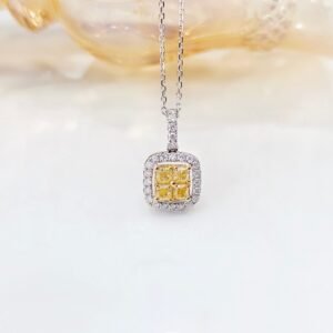 Diamond Pendant 0.37 Cts in 18k Gold Jewelry