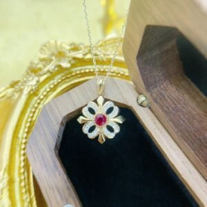 Ruby Pendant 0.19 Cts in 18k Gold Jewelry
