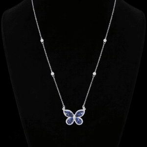 Elegant butterfly necklace with gemstones