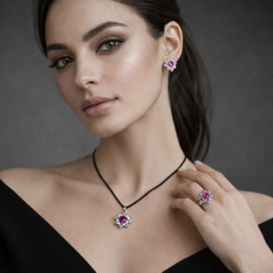 White Gold Plated Pure Silver Set Matching with Sparkling Cubic Stones Gift for Women Memorable