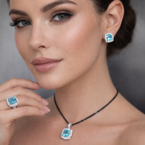 White Gold Plated Pure Silver Set Matching with Sparkling Cubic Stones Gift for Women Memorable