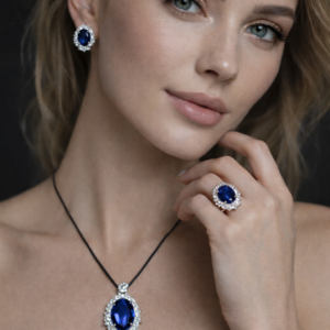 White Gold Plated Pure Silver Set Matching with Sparkling Cubic Stones Gift for Women Memorable