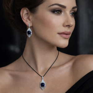 White Gold Plated Pure Silver Set Matching with Sparkling Cubic Stones Gift for Women Memorable