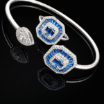 silver bangle Pure Silver Bangle with Ring Set with Sparkling Cubic Zircon Stones Gift for Women Exciting 6 silver bangle March 2026