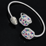 silver bangle Pure Silver Bangle with Ring Set with Sparkling Cubic Zircon Stones Gift for Women Exquisite 6 silver bangle March 2026