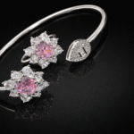 silver bangle Pure Silver Bangle with Ring Set with Sparkling Cubic Zircon Stones Gift for Women for Love 5 silver bangle March 2026