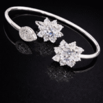 silver bangle Pure Silver Bangle with Ring Set with Sparkling Cubic Zircon Stones Gift for Women Memorable 5 silver bangle March 2026