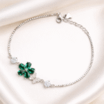 Silver Bracelet Elegant Silver Cubic Zircon Bracelet for Girls & Women Daily Wear Jewelry Adjustable Attractive 6 Elegant bracelet with green gemstones