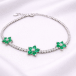 Silver Bracelet Elegant Silver Cubic Zircon Bracelet for Girls & Women Daily Wear Jewelry Adjustable Best 6 Elegant silver necklace with green flowers