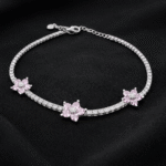 Silver Bracelet Elegant Silver Cubic Zircon Bracelet for Girls & Women Daily Wear Jewelry Adjustable in Budget 6 Elegant necklace with pink flowers