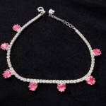 Silver Bracelet Elegant Silver Cubic Zircon Bracelet for Girls & Women Daily Wear Jewelry Adjustable Exclusive 6 Elegant necklace with pink gemstones