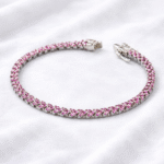 Silver Bracelet Elegant Silver Cubic Zircon Bracelet for Girls & Women Daily Wear Jewelry Adjustable Heartwarming 6 Elegant bracelet with pink gemstones