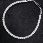 Silver Bracelet Elegant Silver Cubic Zircon Bracelet for Girls & Women Daily Wear Jewelry Adjustable Luxurious 6 Elegant diamond-studded silver bracelet