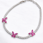 Silver Bracelet Elegant Silver Cubic Zircon Bracelet for Girls & Women Daily Wear Jewelry Adjustable Outstanding 6 Elegant silver necklace with pink butterflies