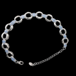 Silver Bracelet Elegant Silver Cubic Zircon Bracelet for Girls & Women Daily Wear Jewelry Adjustable Impressive 6 Silver bracelet with blue accents