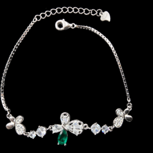 Elegant silver bracelet with gemstones