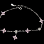 Silver Bracelet Elegant Silver Cubic Zircon Bracelet for Girls & Women Daily Wear Jewelry Adjustable Beautiful 6 Delicate pink flower bracelet design