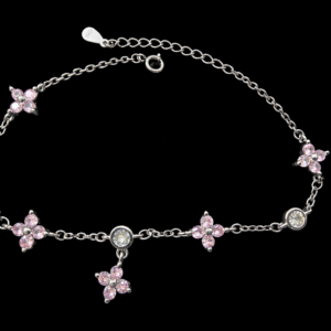 Delicate pink flower bracelet design