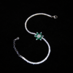 Silver Bracelet Elegant Silver Cubic Zircon Bracelet for Girls & Women Daily Wear Jewelry Adjustable Attractive 6 Elegant bracelet with green gem
