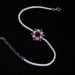 Silver Bracelet Elegant Silver Cubic Zircon Bracelet for Girls & Women Daily Wear Jewelry Adjustable Best 6 Elegant bracelet with pink gemstone centerpiece