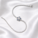 Silver Bracelet Elegant Silver Cubic Zircon Bracelet for Girls & Women Daily Wear Jewelry Adjustable Crazy 6 Elegant bracelet with blue stones