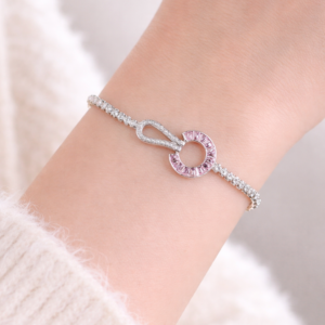 Elegant bracelet with pink accents