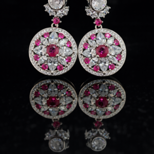 White Gold Plated Pure Silver Earrings with Sparkling Cubic Zircon Stones Gift for Women Memorable