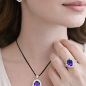 White Gold Plated Pure Silver Set Matching with Sparkling Cubic Stones Gift for Women Memorable