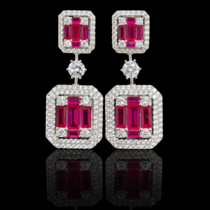 White Gold Plated Pure Silver Earrings with Sparkling Cubic Zircon Stones Gift for Women Memorable