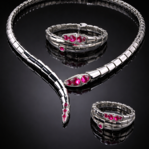 White Gold Plated Pure Silver Jewelry Matching Set with Sparkling Cubic Stones Buy it